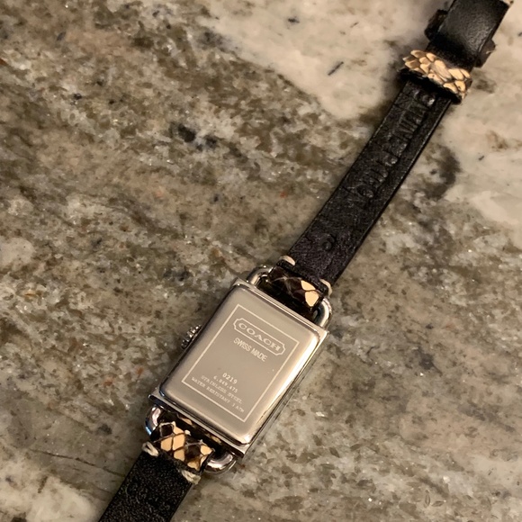 Stunning Slim Silver Coach Watch with a Genuine Python Black & Tan Band. UEC - Picture 6 of 7